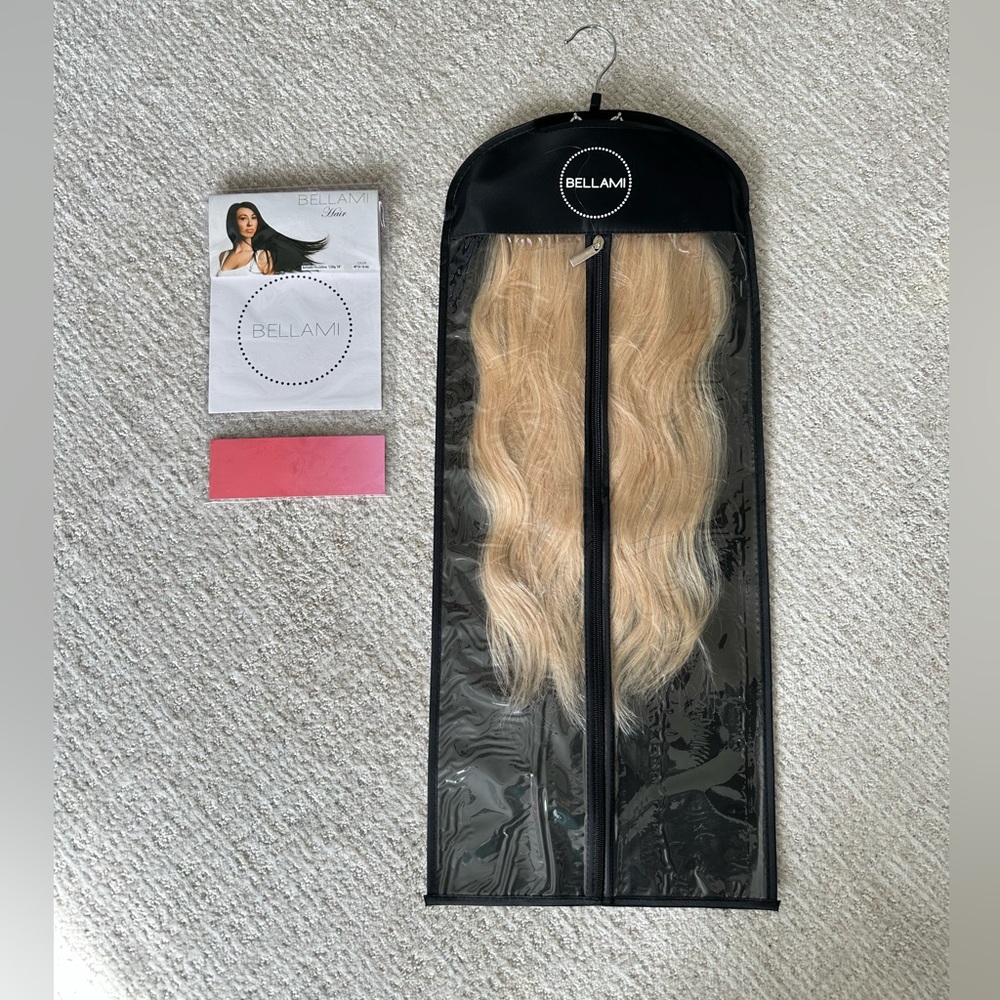 clip in bellami extensions with storage bag